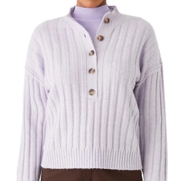 ❌DONATED❌ Frank & Oak | Button Down Seawool Sweater (Lavender) - Picture 1 of 5